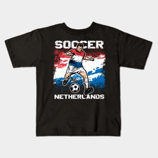 Netherlands Futbol Soccer Kids T-Shirt